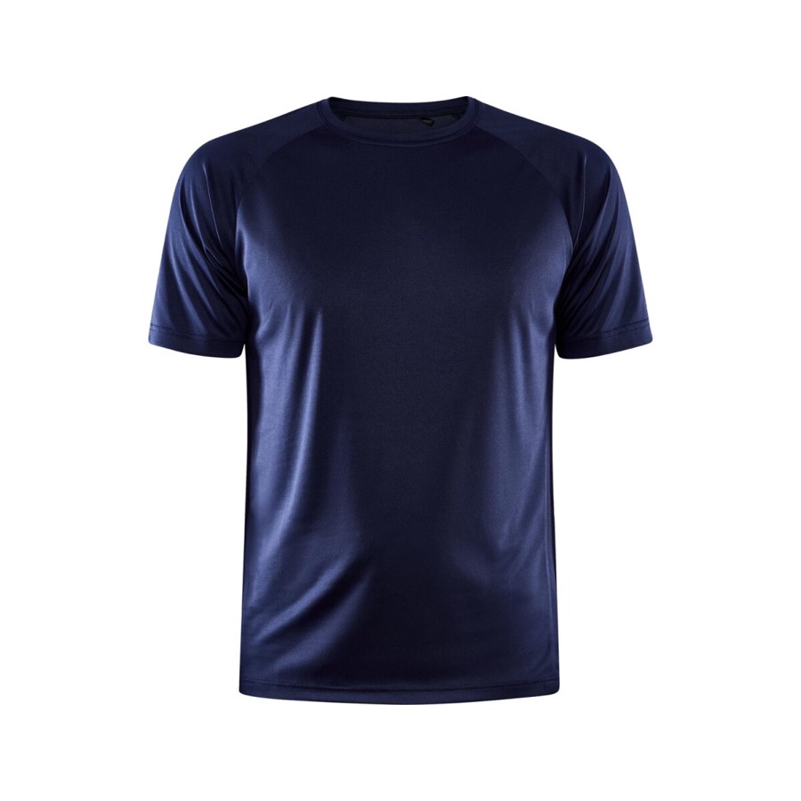 Marineblå trenings-t-skjorte fra Clubshop-katalogen, vist uten trykk.